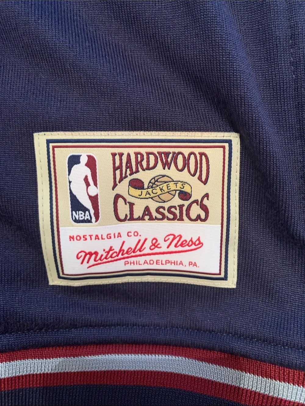 Mitchell & Ness Navy, Gray & Red Knicks Track Jacket